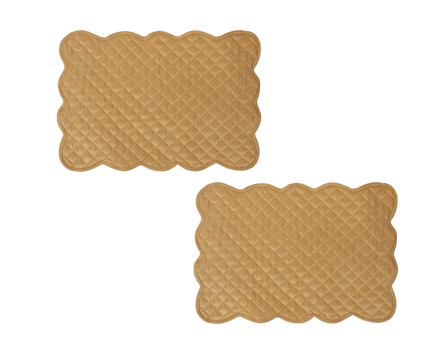 Quilted Table runner, Trivet, placemat  & Table toppers  duiponi Silk beige reversible design by HOME HEART Brands(Made in India)