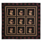Hand made Throw Quilt, Table Toppers 44"x44" embroidered snowman primitive Hand Quilted Cotton quilt by Home Heart brands (Made in India)