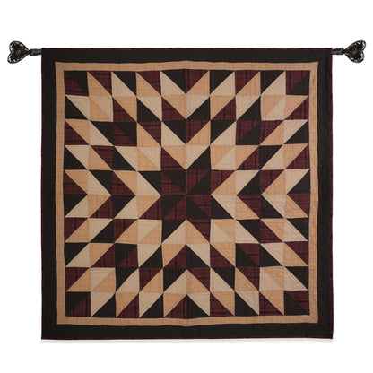 Hand made Hand quilted Throw Quilt, Table Toppers 44"x44"  primitive Broken star patchwork Cotton quilt by Home Heart brands (Made in India)