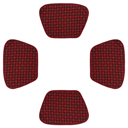 Wedge quilted placemat ,Trivet, pot holder, table mat Farm house Buffalo plaid cotton dark red black reversible by HOME HEART Brands(India)
