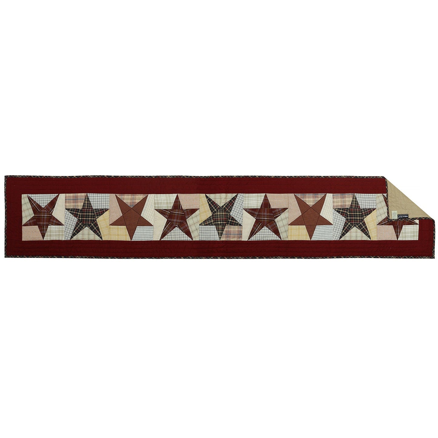 Quilted Table Runner & Toppers patchwork colonial country star primitive plaid by HOME HEART Brands( made in INDIA)