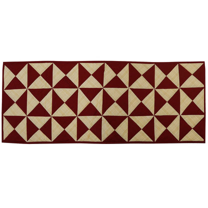 Quilted Table Runner & Toppers patchwork country Kaleidoscope Burgundy Khaki by HOME HEART Brands(Made in India)