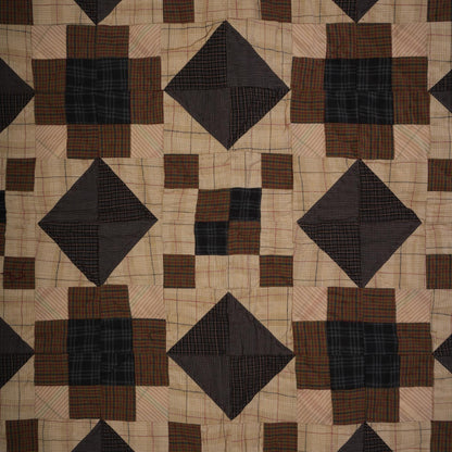 Hand made calico plaid country North Star 44"x44" Cotton Hand Quilted patchwork Wall hanging & Toppers, baby quilt by HOME HEART Brands