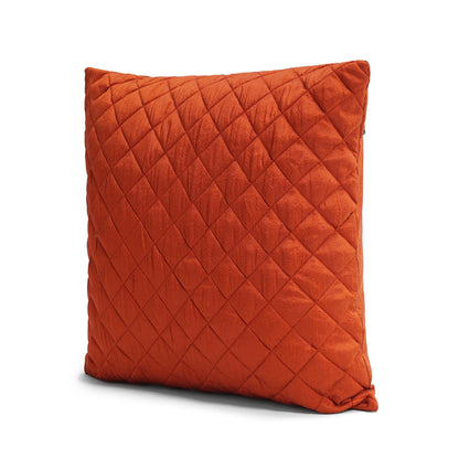 Fall orange Quilted Faux Dupioni Silk Cushion Covers Throw Pillow, Zipper Closure, Accent Pillow  Decorative pillow by HOME HEART Brands