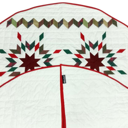 Christmas tree skirt patchwork Star Garland Quilted Christmas Tree Skirt - Calico Patchwork, Handmade by HOME HEART Brands( Made in India)