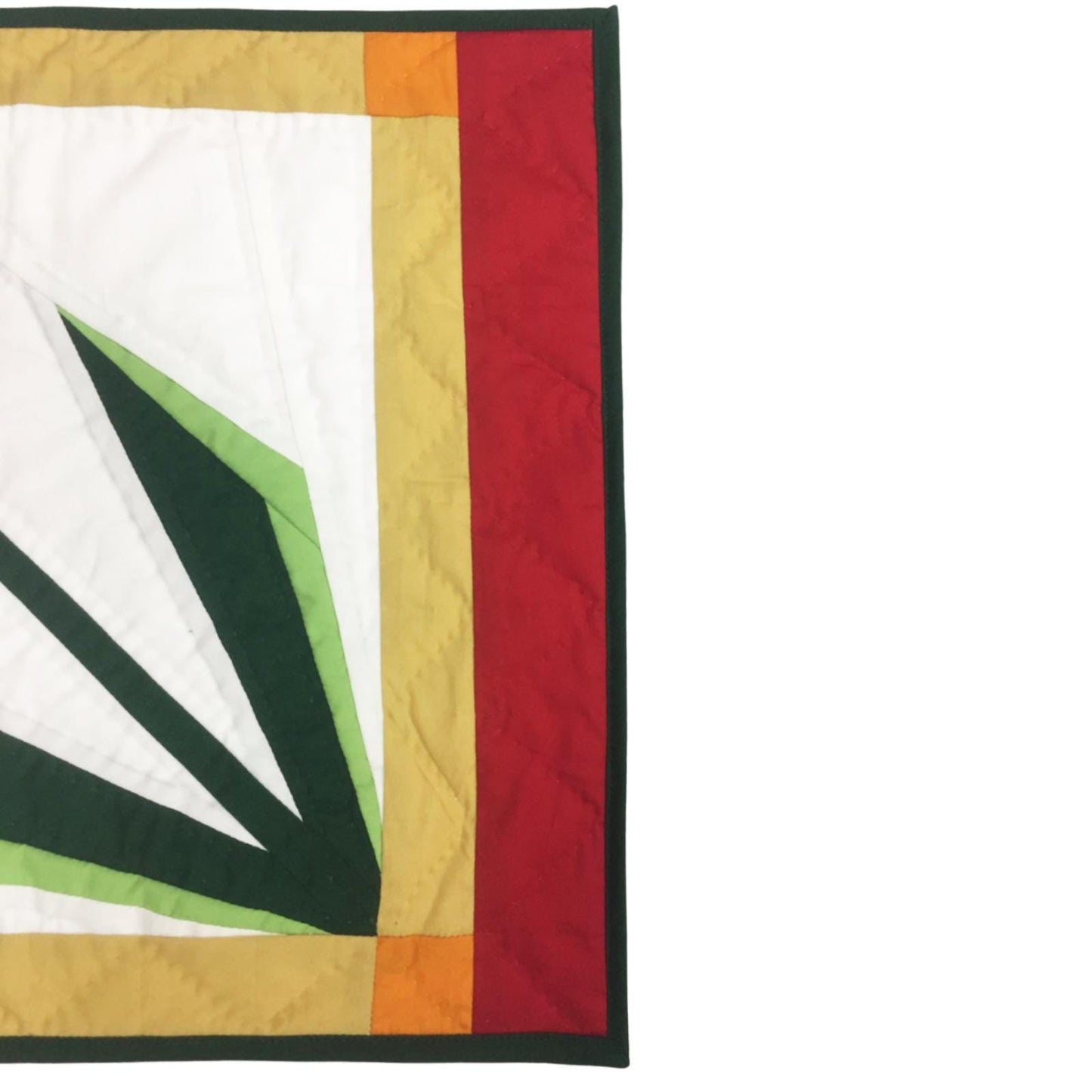 Hand made hand quilted crafted placemats, table topper, patchwork Calico antique Tulip quilt 14"X19" by HOME HEART Brands (Made in India)