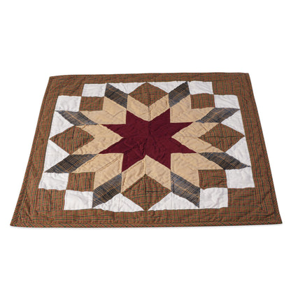 Hand made Hand quilted Throw Quilt, Table Topper 20"x20" Broken star quilt by Home Heart brands (Made in India)
