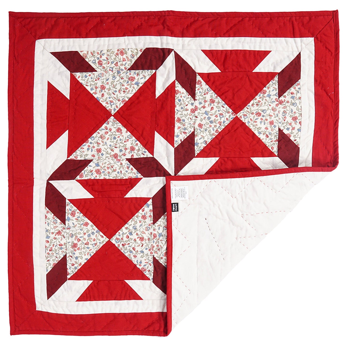 Quilted Table runners, small quilt, Wallhanging & Table Toppers Twinkle star patchwork with sew pocket by Home Heart brands (Made in India)
