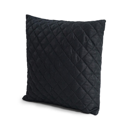 Black Quilted Faux Dupioni Silk Cushion Covers Throw Pillow, Zipper Closure, Accent Pillow  Decorative pillow by HOME HEART Brands
