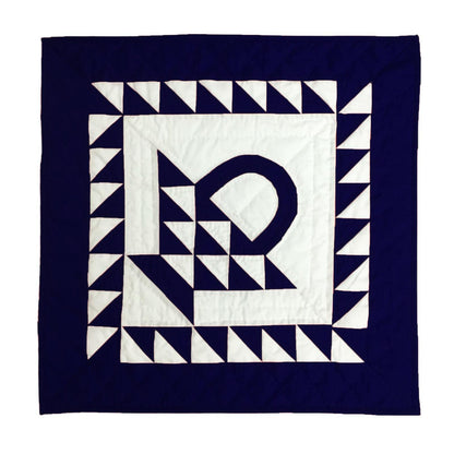 Wall hanging quilt, Small quilt, Throws, Table Toppers , Baby Quilt, calico Basket Navy blue /Off White Cotton fabric by HOME HEART Brands