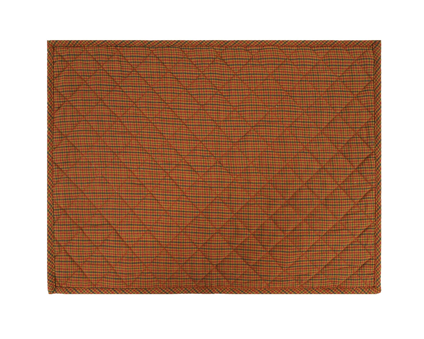 Quilted PLACEMAT Country Cabin brown Plaid 14"X19" by HOME HEART Brands/Table mat(5924)