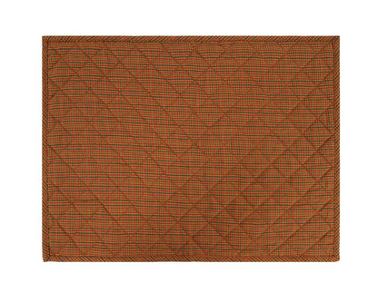 Quilted PLACEMAT Country Cabin brown Plaid 14"X19" by HOME HEART Brands/Table mat(5924)