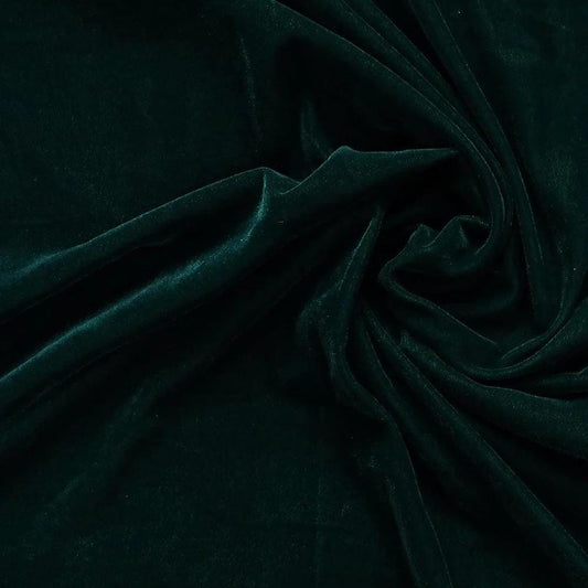 Bottle green color micro velvet soft fabric 44� wide choose your yard meter in cut collection by HOME HEART Brands (Made in India)