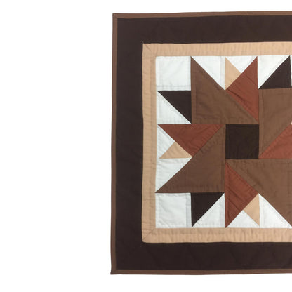 Barn star quilted  19"X19" hand crafted block square quilt, small quilt, Table Topper calico fabric by Home Heart brands (Made in India)