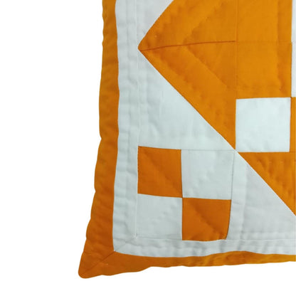 Hand made hand Quilted patchwork pillow cover, cushion cover, throw pillow cover Calico Autumn diamond by HOME HEART Brands(made in India)