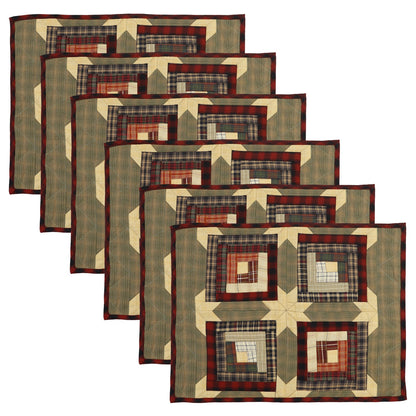 Quilted Placemat & Table toppers Tablemat Country Cabin Green gold by HOME HEART Brands(Made in India)