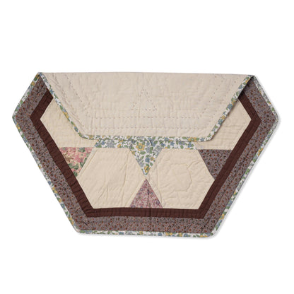 Hand made Hand quilted Throw Quilt, Table Topper 20"x20" hexagon star quilt by Home Heart brands (Made in India)