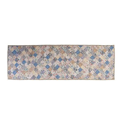 Hand Quilted patchwork Table Runner & Toppers Calico Country Floral by HOME HEART Brands(made in INDIA)