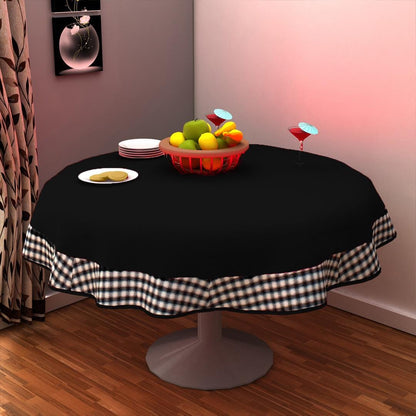Table Cloth Black Cotton 10oz(310gsm) duck Canvas Fabric Dining Tablecover for decoration Machine Washable Made in India by Home Heart Brand