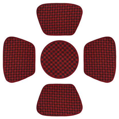 Wedge quilted placemat ,Trivet, pot holder, table mat Farm house Buffalo plaid cotton dark red black reversible by HOME HEART Brands(India)