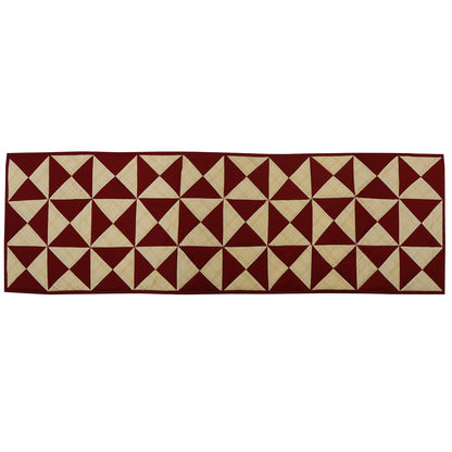 Quilted Table Runner & Toppers patchwork country Kaleidoscope Burgundy Khaki by HOME HEART Brands(Made in India)