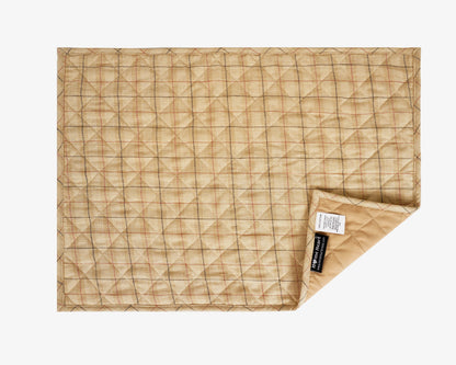 Quilted PLACEMAT beige with black & red Country Plaid 14"X19" by HOME HEART Brands/Table mat(5931)