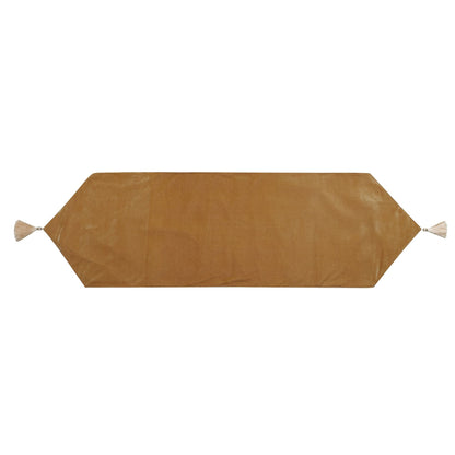 Velvet Table Runner & Toppers Premium beige velvet fabric double layer reversible Decorative by Home Heart Brands(made in India)