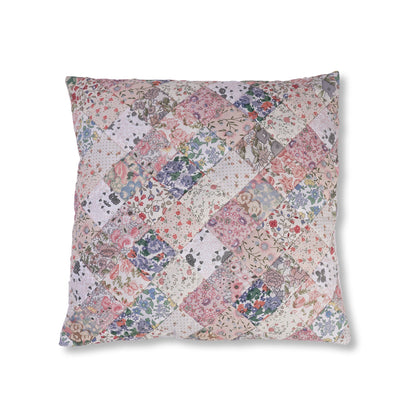 Quilted patchwork pillow cover, cushion cover, decorative throw pillow, pillow Calico Country Floral by HOME HEART Brands(made in India)