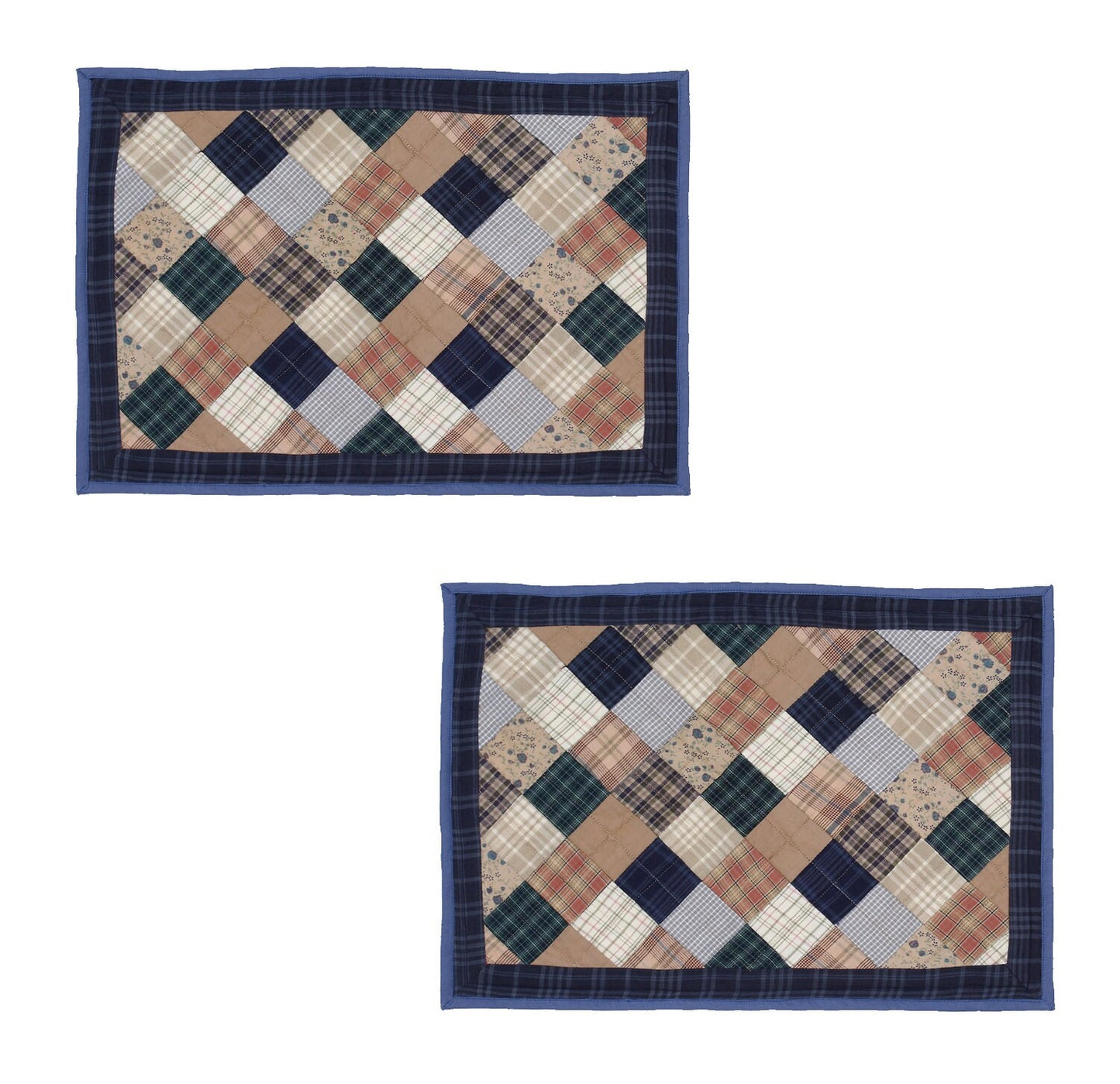 Quilted placemat & table mat patchwork summer  mix country  plaid, calico print by HOME HEART Brands( made in INDIA)