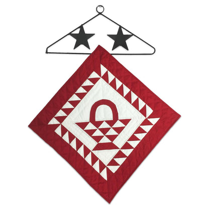 Wall hanging quilt, Small quilt, Throws, Table Toppers quilt, Baby Quilt, Basket Cranberry Red/Off-White Cotton fabric by HOME HEART Brands