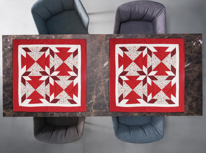 Quilted Table runners, small quilt, Wallhanging & Table Toppers Twinkle star patchwork with sew pocket by Home Heart brands (Made in India)