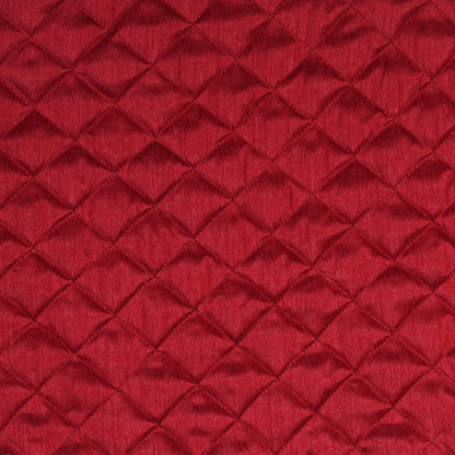 Dupioni silk quilted Table Runner & Toppers cardinal red scallop border reversible double layer by Home Heart Brands(made in INDIA)
