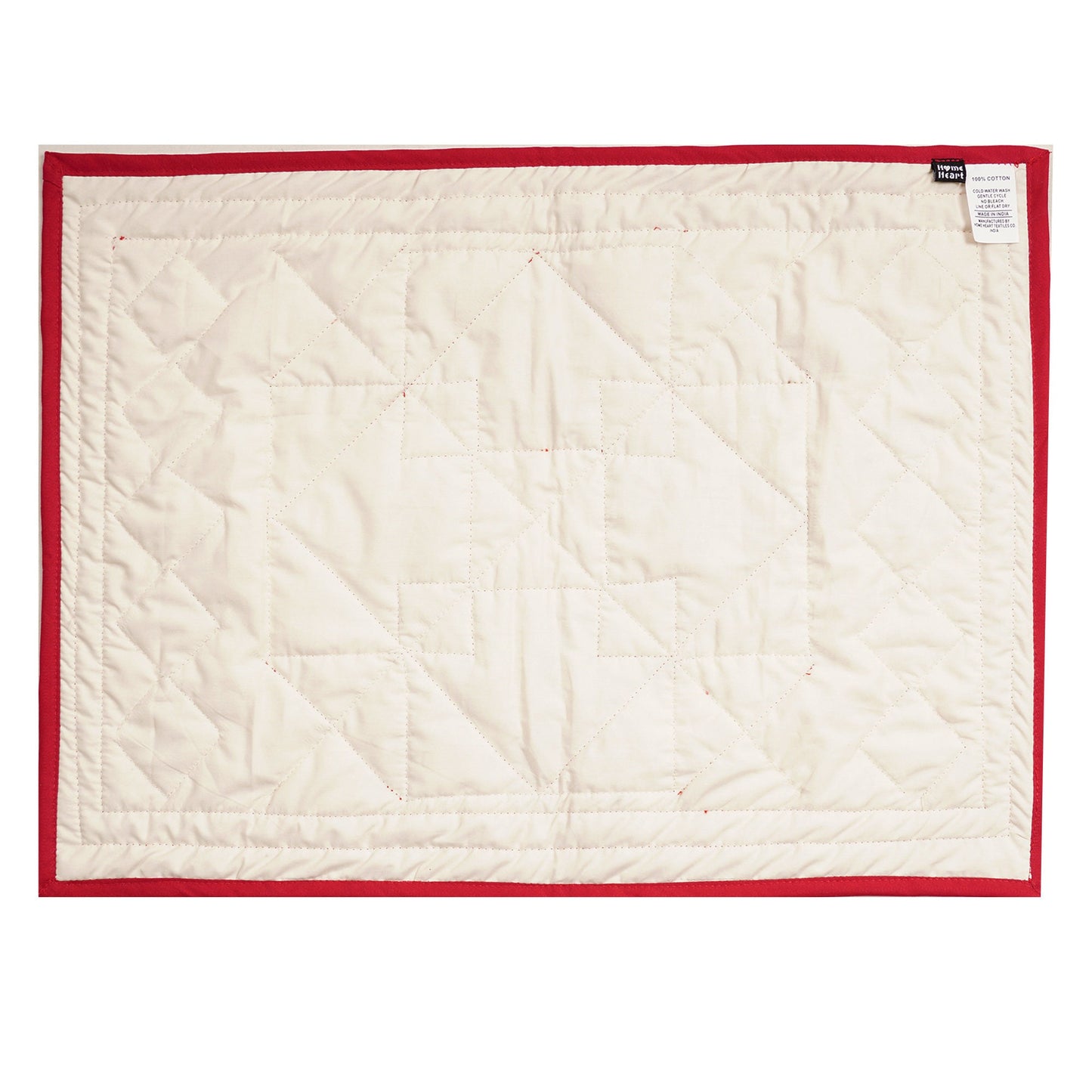 Quilted placemats / Tablemat patchwork red diamond square red country by HOME HEART Brands(Made in India)