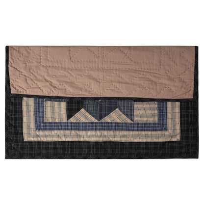 Hand made Hand quilted Throw Quilt, Table Topper 20"x20" Broken star blue plaid quilt by Home Heart brands (Made in India)