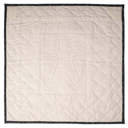 Hand made Hand quilted Throw Quilt, Table Topper 20"x20" ginger man quilt by Home Heart brands (Made in India)