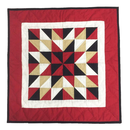 Hand made Hand quilted Wall hanging Quilt, small quilt, Table Topper 19"x19" Broken star calico fabric by Home Heart brands (Made in India)