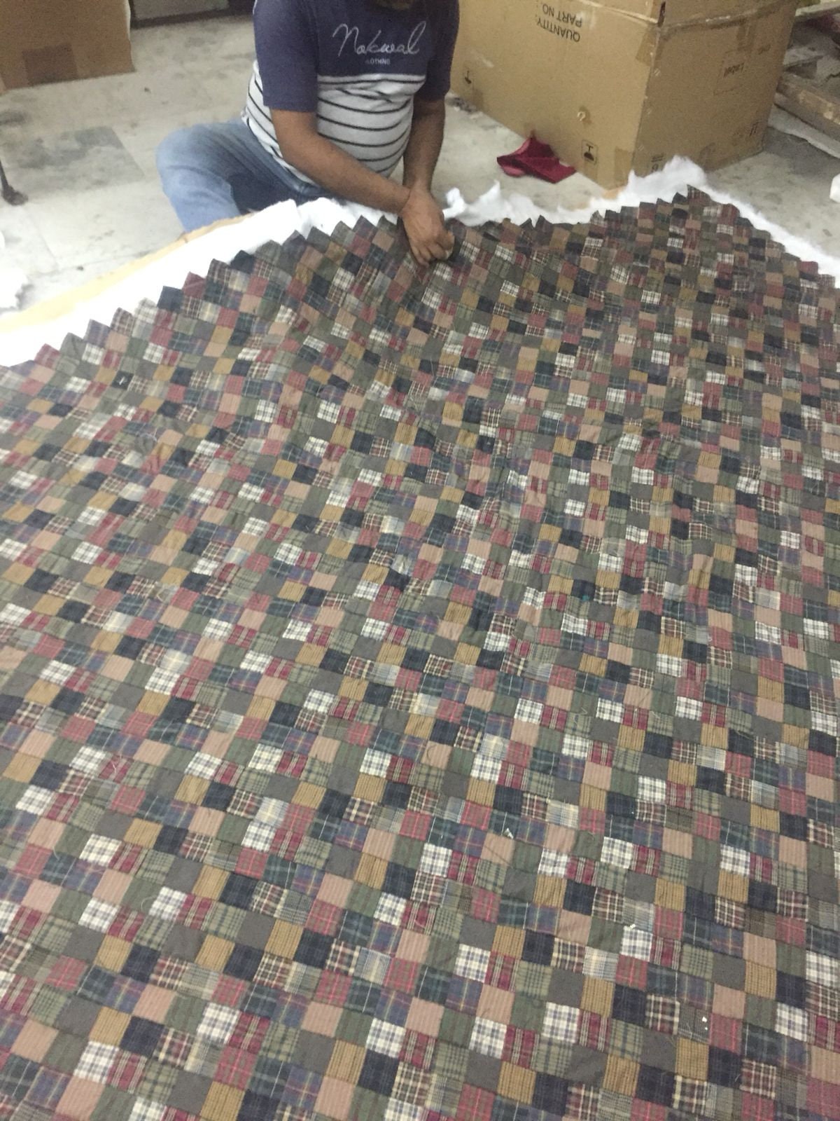 Make to order :Amish quilt calico quilted squares Hand Quilted heirloom quality intricate size patchwork by HOME HEART Brands(Made in India)