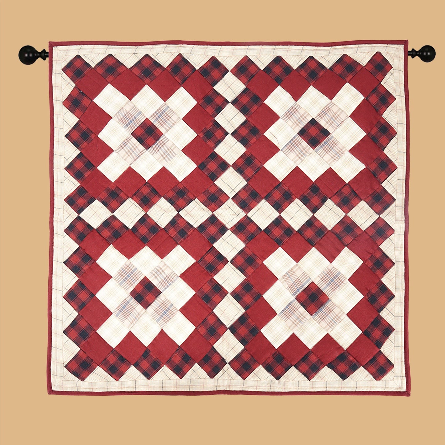 Quilted Table runners, small quilt, Wallhanging & Table Toppers Boston common patchwork with sew pocket by Home Heart brands (Made in India)