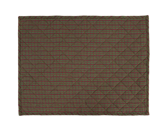 Quilted PLACEMAT & Table toppers country plaid 14"X19" by HOME HEART Brands/Table mat(Made in India)