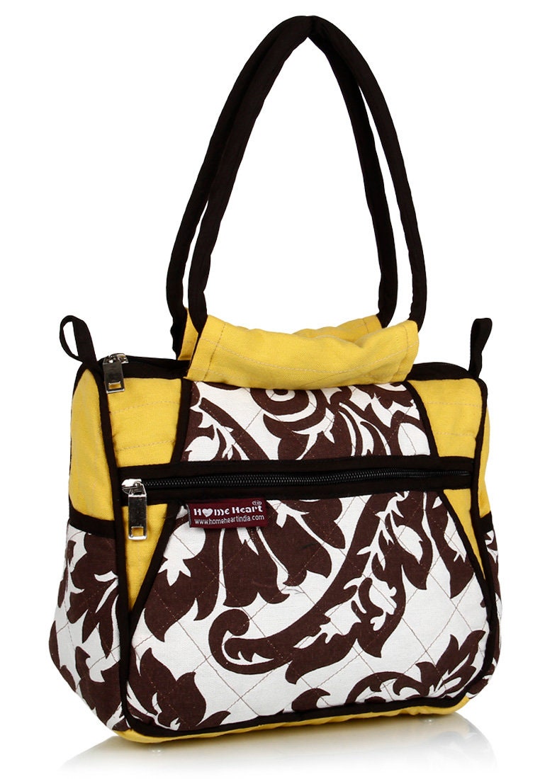 Women's canvas hand bag duck cotton Cute & classic by HOME HEART Brands (made in INDIA)