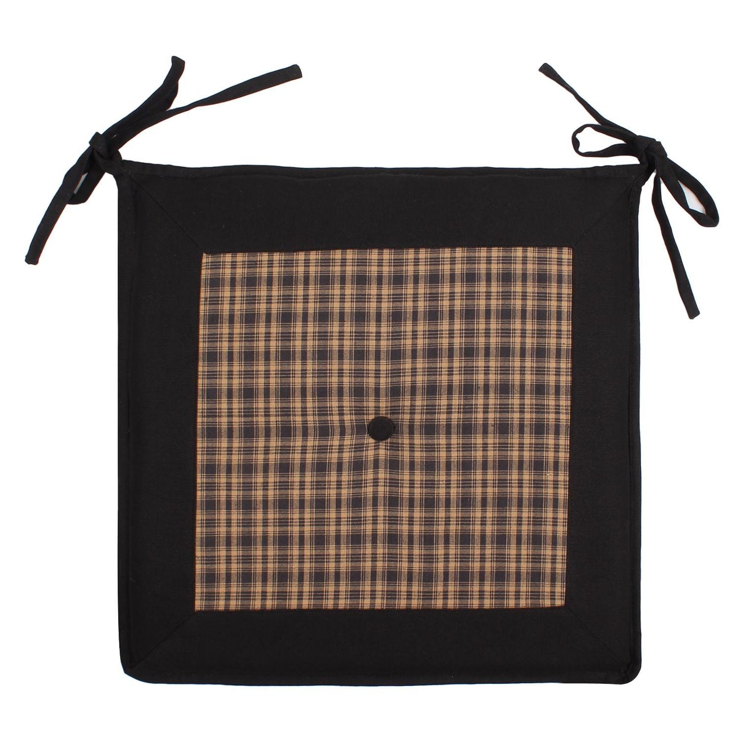 Chair Pad woven plaid & Premium tapestry cotton fabric 2 inch thick seat pad w ties Any Size Available by Home Heart Brands(Made in India)