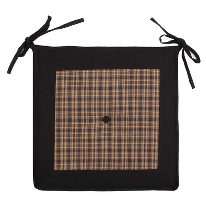 Chair Pad woven plaid & Premium tapestry cotton fabric 2 inch thick seat pad w ties Any Size Available by Home Heart Brands(Made in India)