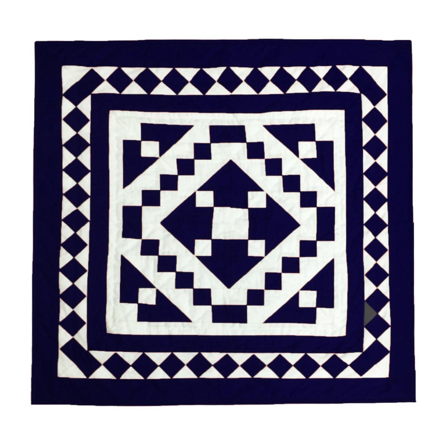 Wall hanging hand made hand quilted quilt, Throws, Table topper, Baby Quilt  Navy blue Diamond square cotton quality by HOME HEART Brands