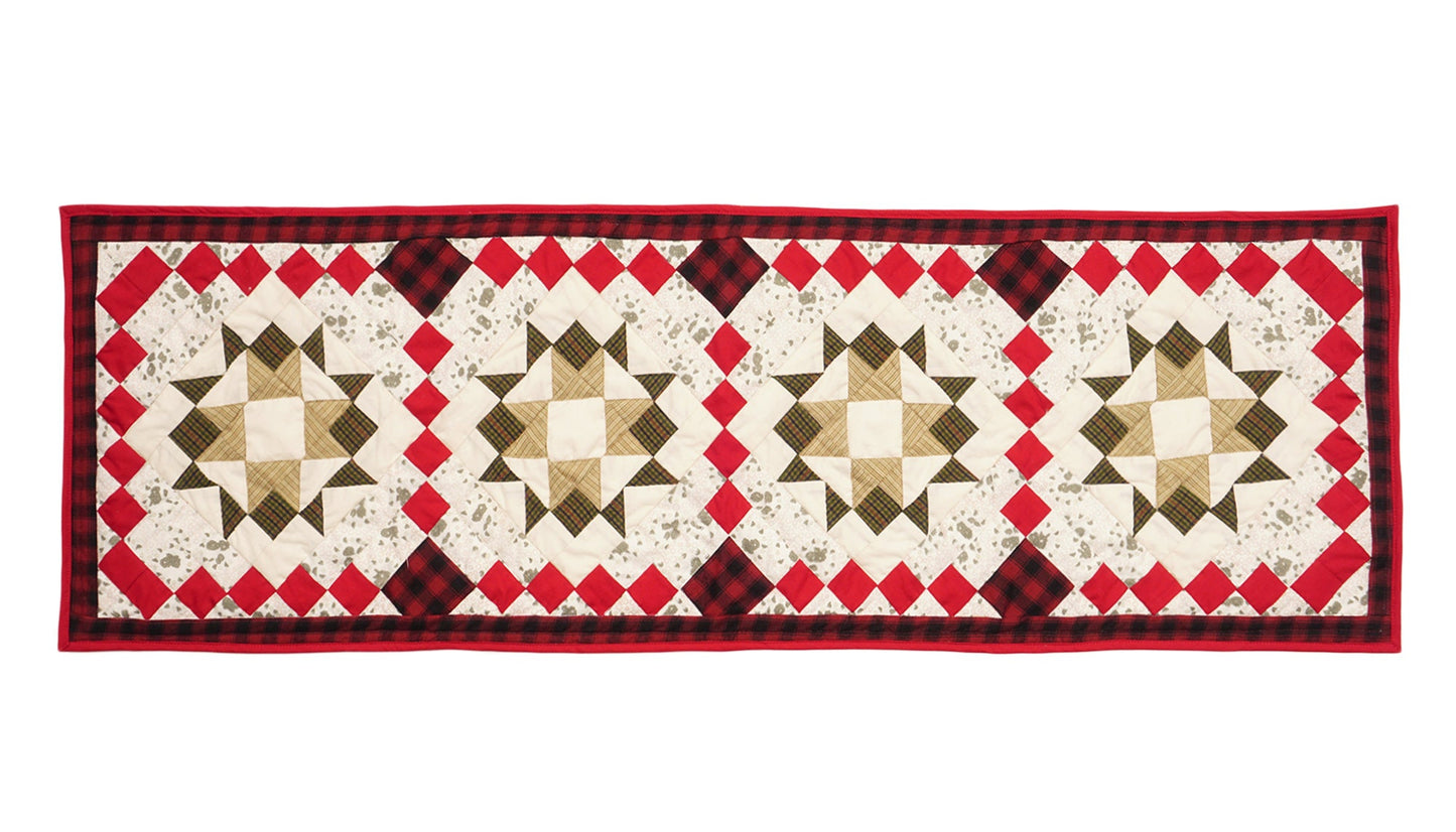 Quilted Table Runner & Toppers patchwork twinkle star plaid calico print plain fabric by HOME HEART Brands(Made in India)