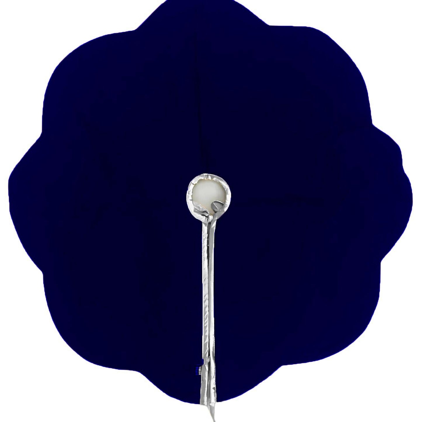 Christmas Tree Skirt Handcrafted Scallop Design royal blue Velvet, silver Trim Double Layer Heirloom by HOME HEART Brands(Made in India)