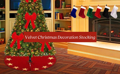 Christmas stocking Traditional red velvet (9 inch tall) by HOME HEART Brands(Made in India)