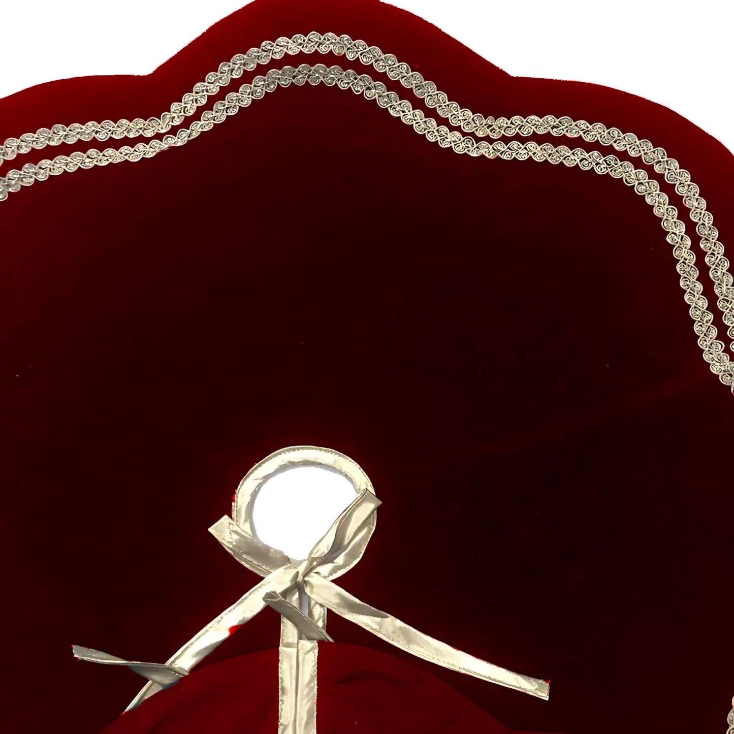 Christmas Tree Skirt Handcrafted Scallop Design burgundy wine Velvet, Gold Trim Double Layer Heirloom by HOME HEART Brands(Made in India)