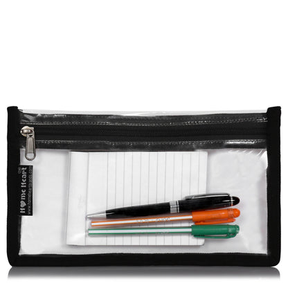 HOME HEART Brands multi-Purpose Water Resistant Clear Pvc Organizer Bag Pouch with #5 YKK Zipper Closure medium Size 7"x12"(Made in India)