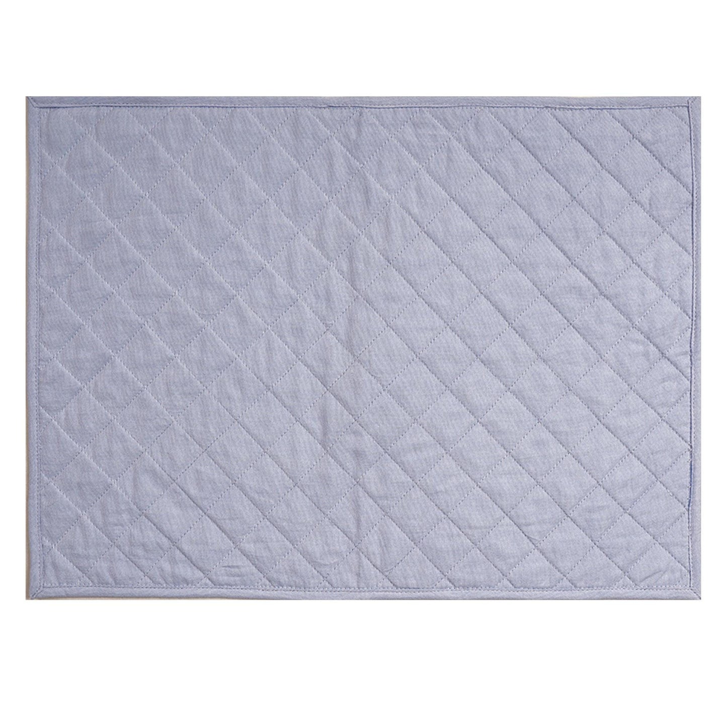 Quilted placemat table mat 100% cotton denim blue chambray 14"X19" by HOME HEART Brands (made in INDIA)