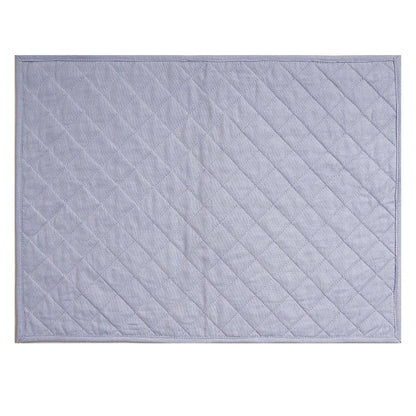 Quilted placemat table mat 100% cotton denim blue chambray 14"X19" by HOME HEART Brands (made in INDIA)